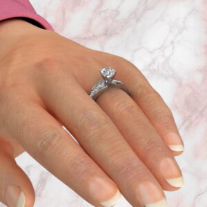 lab-created-round-cut-diamond-graduated-engagement-ring