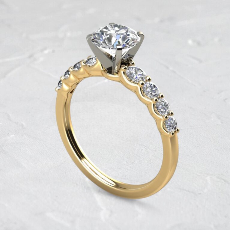 lab-created-round-cut-diamond-graduated-shared-prong-engagement-ring
