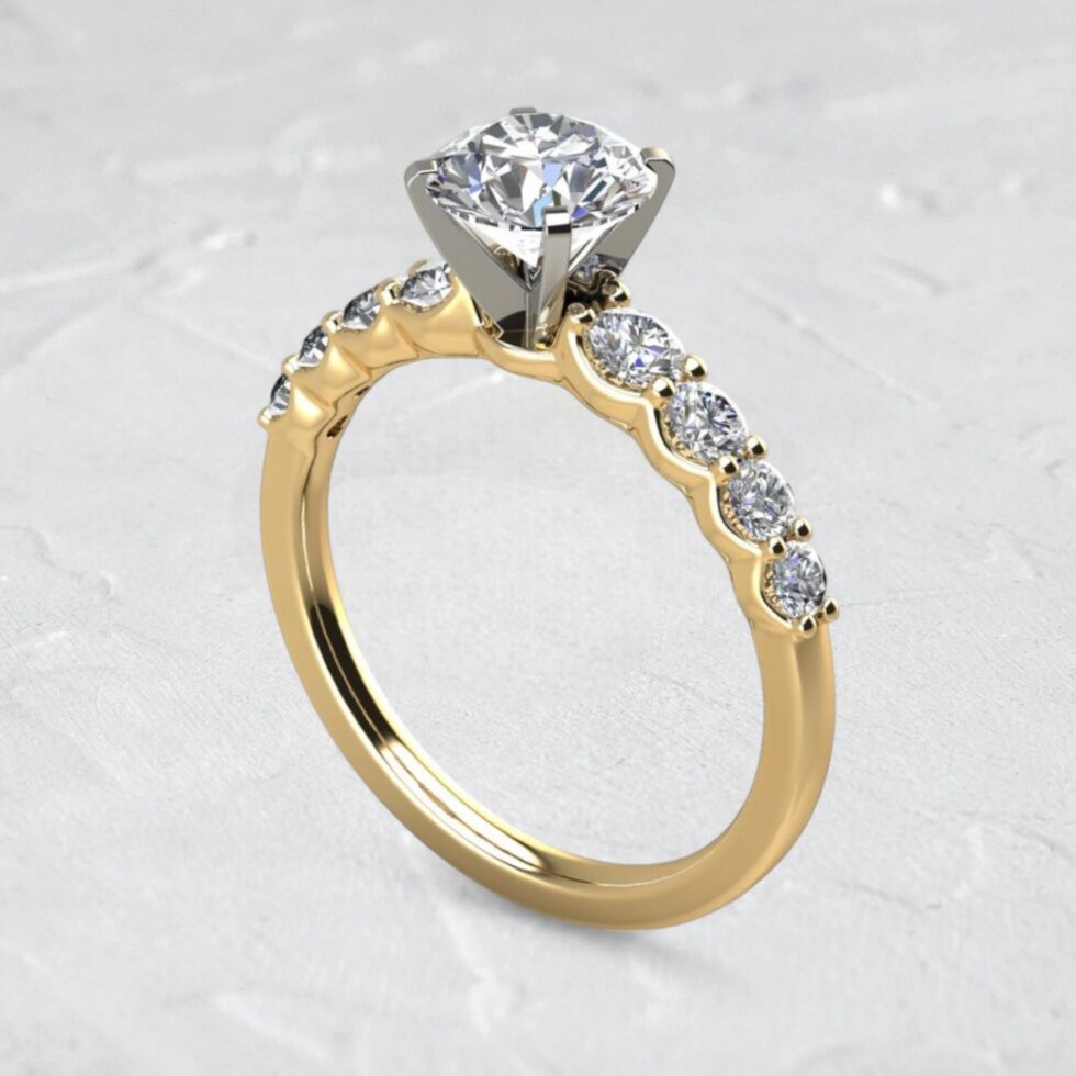 lab-created-round-cut-diamond-graduated-shared-prong-engagement-ring