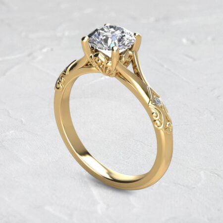 lab-created-round-cut-diamond-solitaire-vintage-engagement-ring