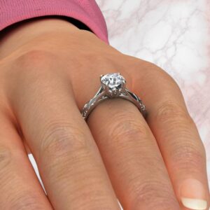 lab-created-round-cut-diamond-solitaire-vintage-engagement-ring