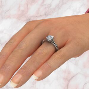 lab-created-round-cut-diamond-solitaire-vintage-engagement-ring