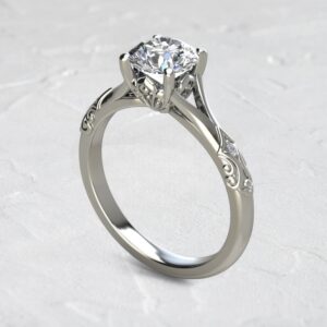 lab-created-round-cut-diamond-solitaire-vintage-engagement-ring