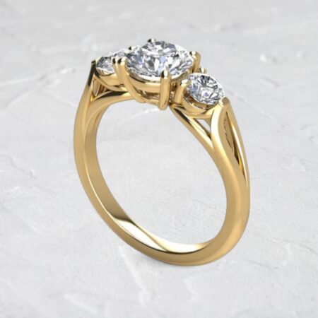 lab-created-round-cut-split-shank-three-stone-diamond-ring-sarlyn