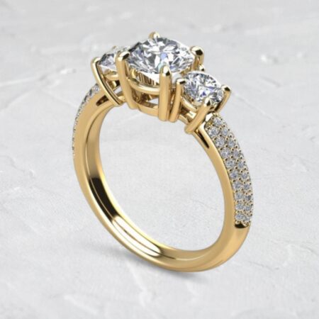 lab-created-three-stone-micro-pave-round-cut-diamond-ring-sarlyn