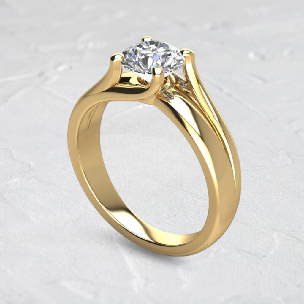 round-cut-split-shank-solitaire-moissanite-engagement-ring-gold-sarlyn