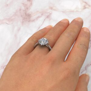 geeky-graduated-halo-cushion-cut-moissanite-engagement-ring-sarlyn-model-2