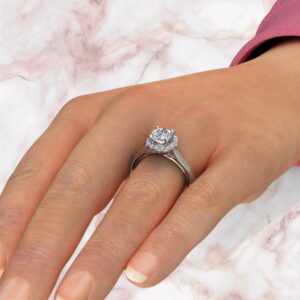 handmade-cushion-cut-two-tone-halo-moissanite-engagement-ring-sarlyn-model-2