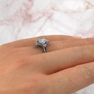 moissanite-cushion-cut-vintage-halo-solitaire-engagement-ring-sarlyn-model-2