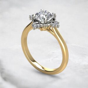 moissanite-cushion-cut-vintage-halo-solitaire-engagement-ring-yellow-gold-sarlyn