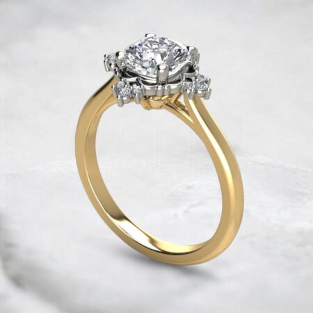 moissanite-cushion-cut-vintage-halo-solitaire-engagement-ring-yellow-gold-sarlyn