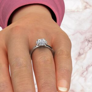 solitaire-cushion-cut-moissanite-floral-halo-engagement-ring-sarlyn-model-1