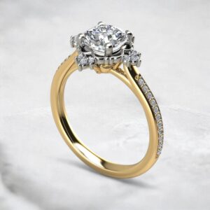 antique-halo-cathedral-cushion-cut-moissanite-engagement-ring-yellow-gold-sarlyn