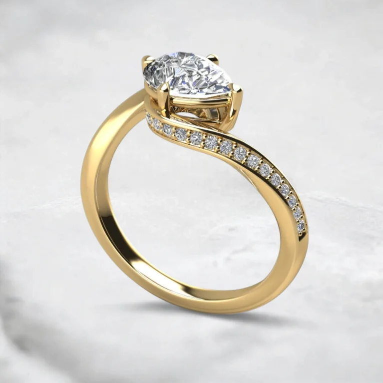 pear-cut-moissanite-diamond-wrapped-engagement-ring-yellow-gold-sarlyn