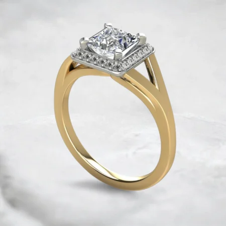 princess-cut-split-shank-halo-moissanite-engagement-ring-yellow-gold-sarlyn