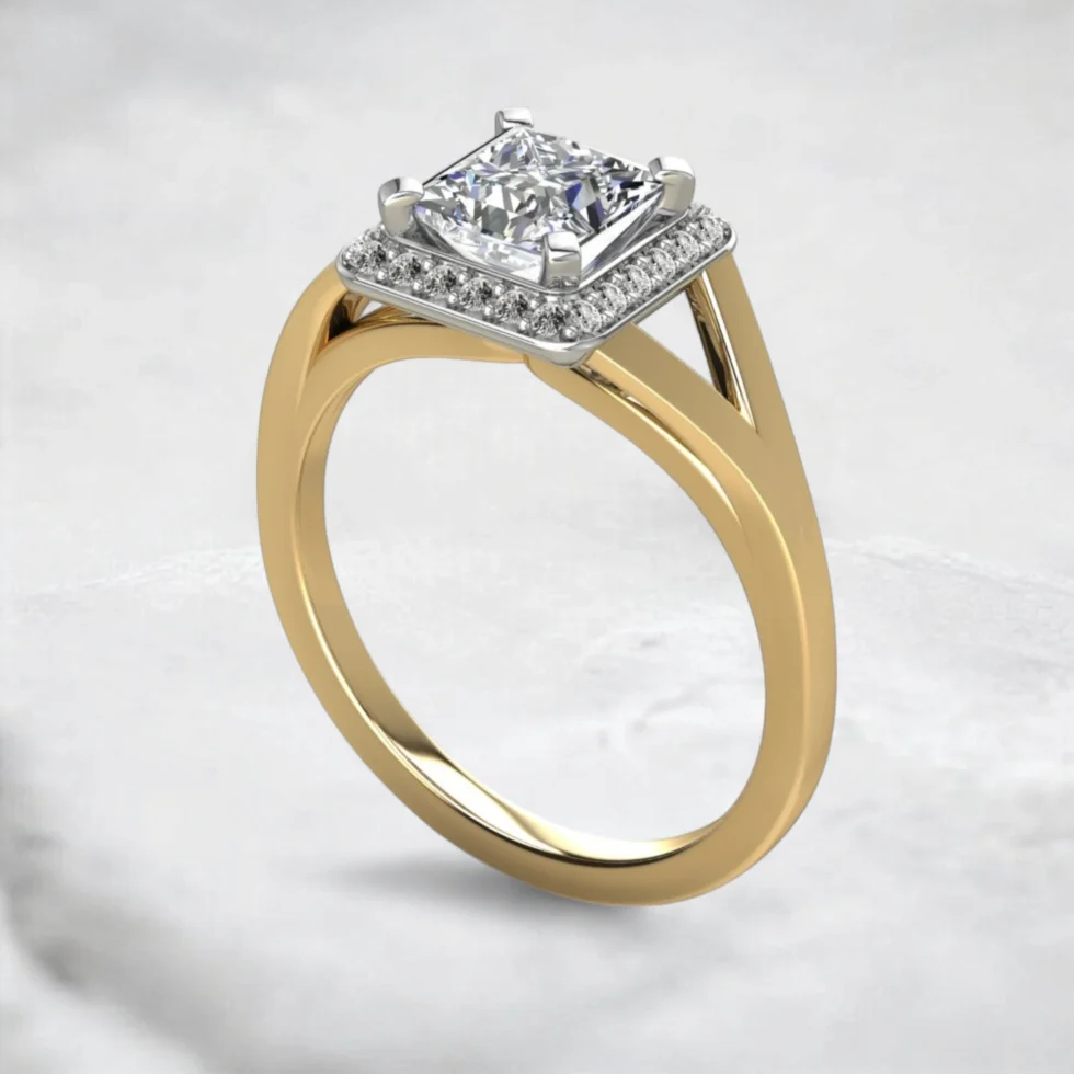princess-cut-split-shank-halo-moissanite-engagement-ring-yellow-gold-sarlyn