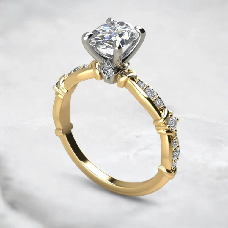 bamboo-oval-cut-moissanite-round-side-stone-engagement-ring-yellow-gold-sarlyn