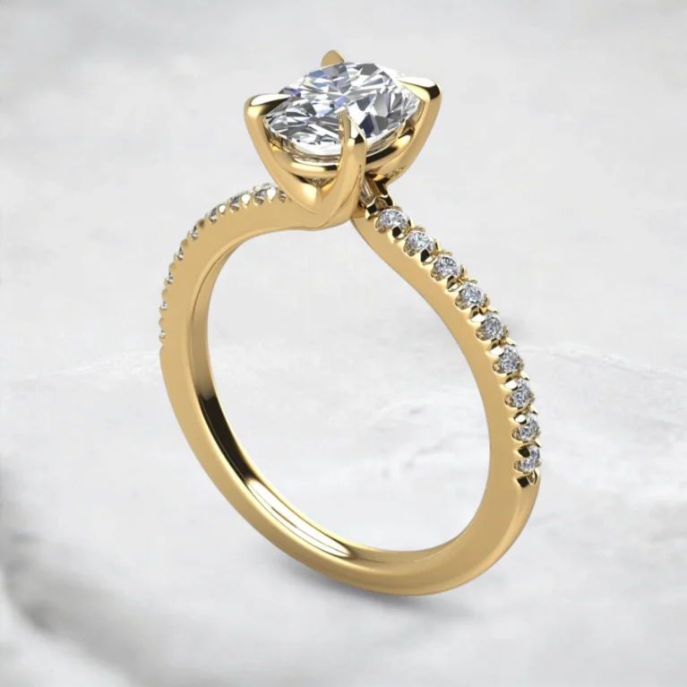 Moissanite-Large-Band-Oval-Cut-Engagement-Gold-Ring -sarlyn