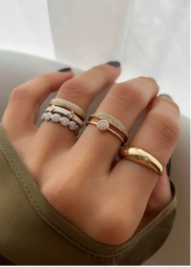 jewelry-for-every-occasion-flat-lay-of-mixed-metal-rings-gold-silver-rose-gold-sarlyn