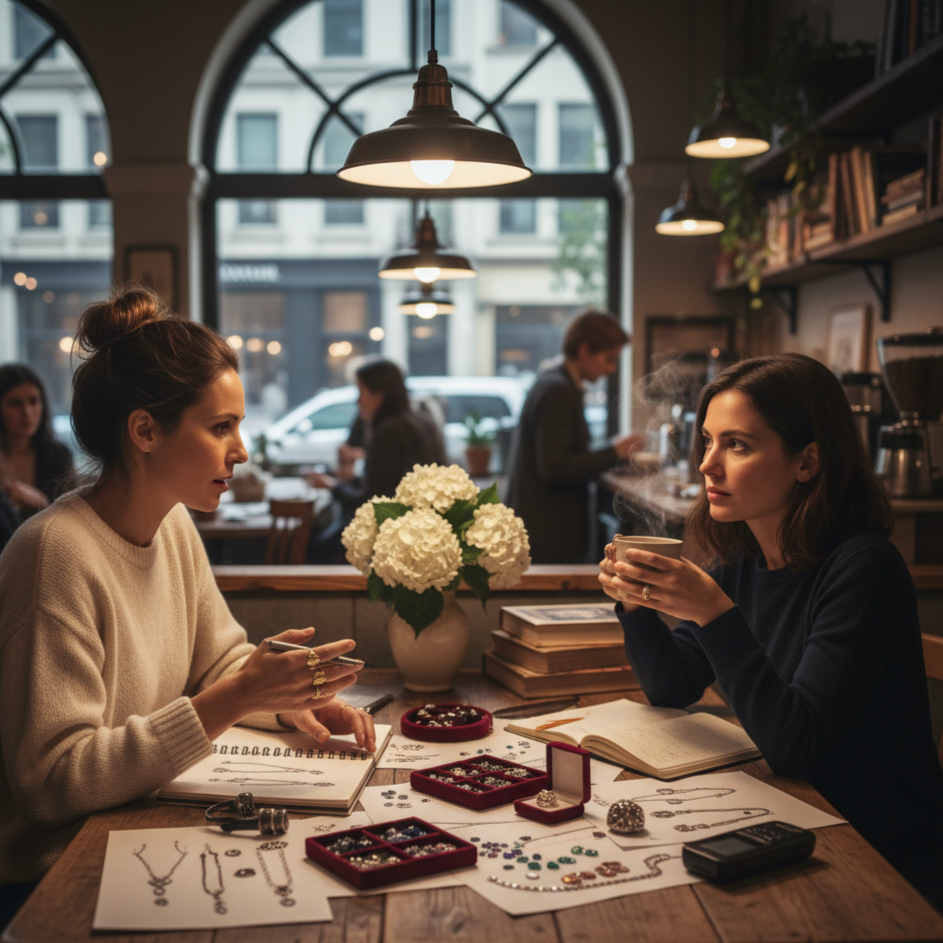 fashion-models-wearing-moissanite-jewelry-during-nyc-jewelry-week-with-urban-background