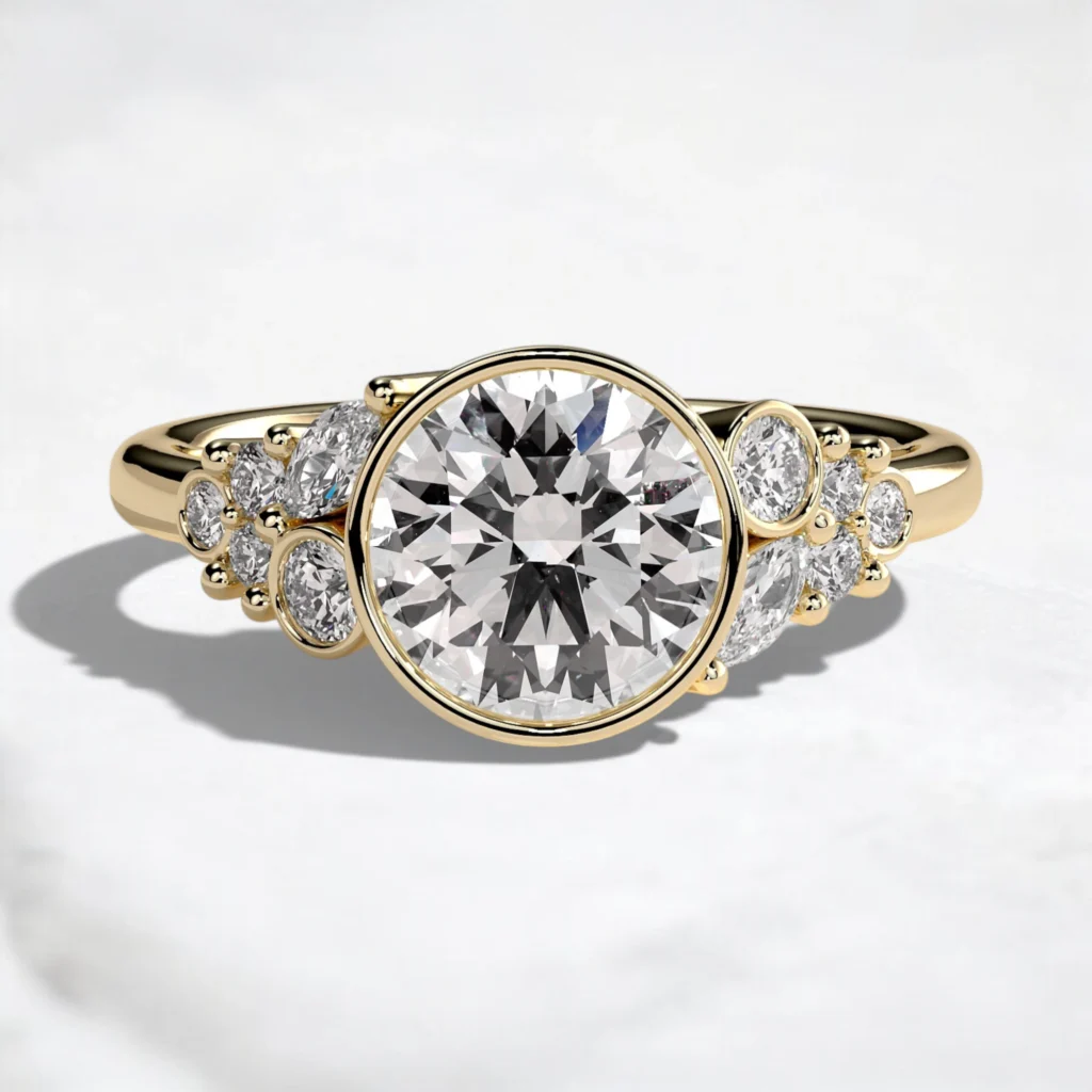 2ct-round-cut-cluster-bezel-diamond-engagement-ring-1