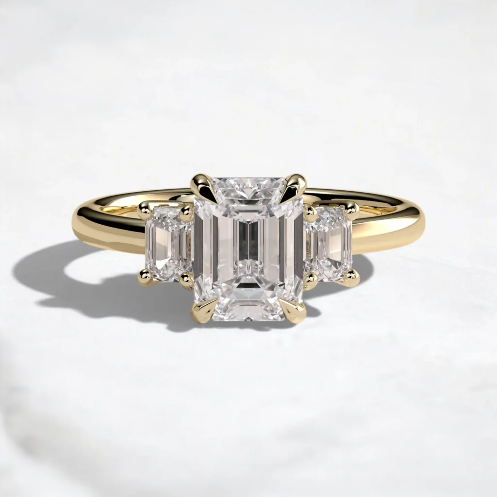 three-stone-2ct-emerald-cut-diamond-engagement-ring-1