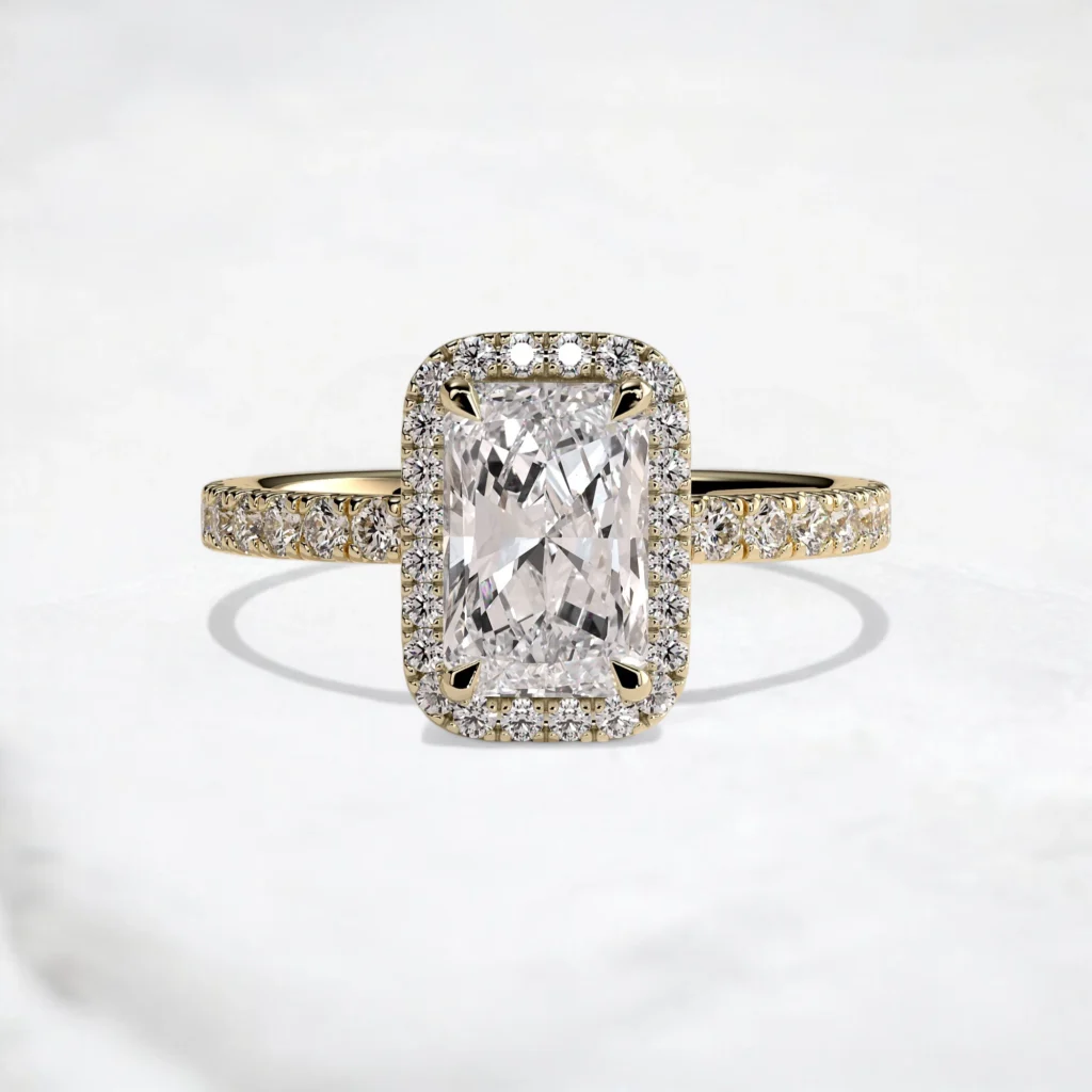elegant-2ct-radiant-cut-halo-with-pave-band-engagement-ring-1