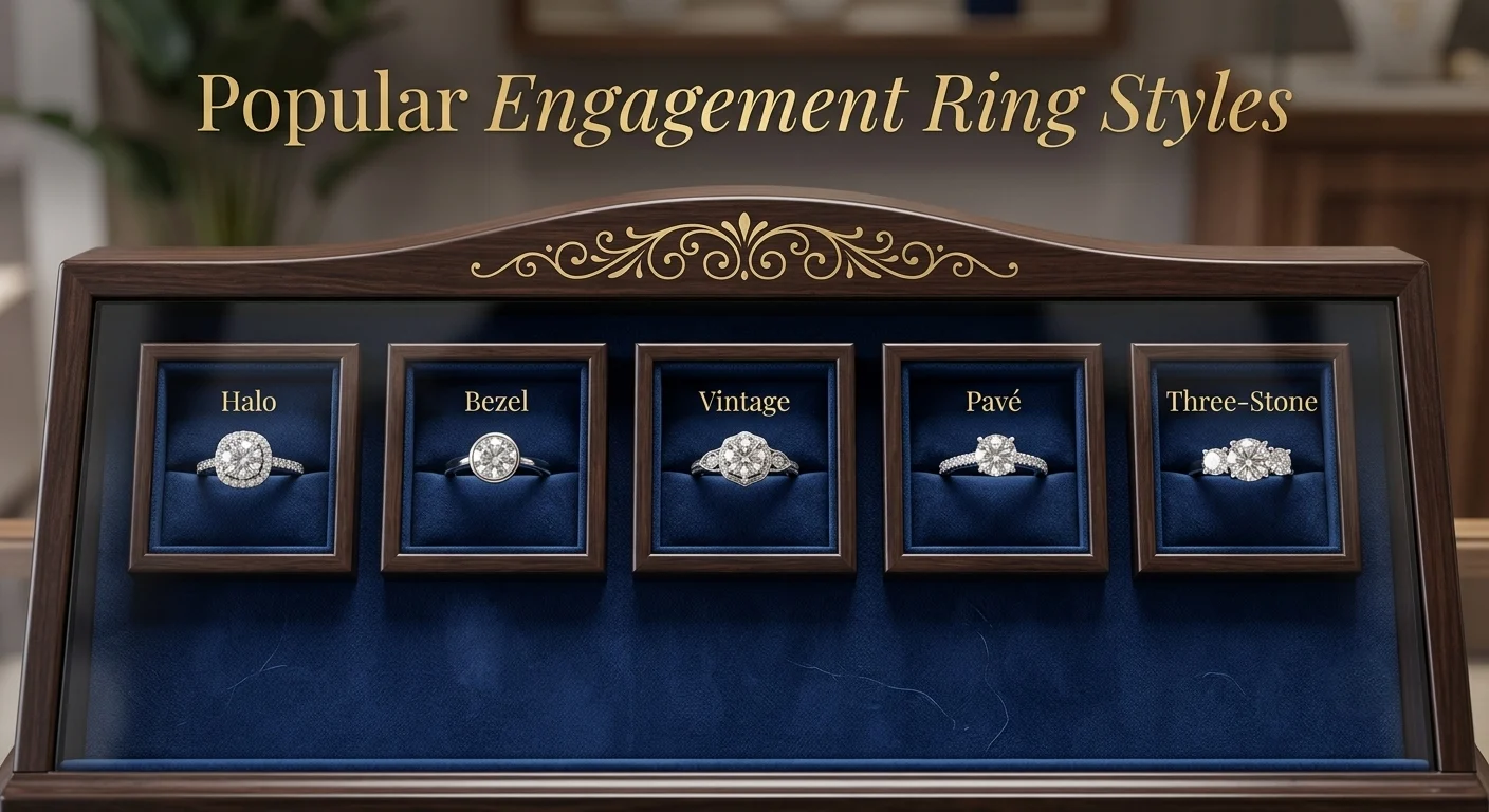 popular-engagement-ring-styles-explained-halo-bezel-vintage-pavé-and-three-stone-rings-1